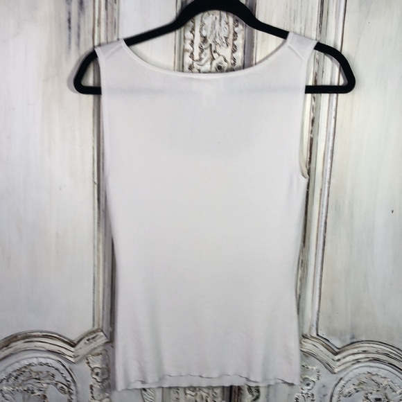 Ann Taylor LOFT White Sleeveless Scoop Neck Lightweight Sweater Top Size XS - Picture 6 of 9